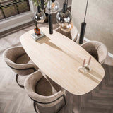 Eettafels - Moderne Eettafel Archon Keramiek Travertin 180 cm - Dimehouse