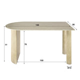 Eettafels - Archon Moderne Eettafel Keramiek Travertin 140x80 cm - Dimehouse