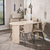 Eettafels - Archon Moderne Eettafel Keramiek Travertin 140x80 cm - Dimehouse