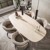 Eetkamerstoelen - Set van 2 eetkamerstoelen Reno Hoven zand stof - Dimehouse