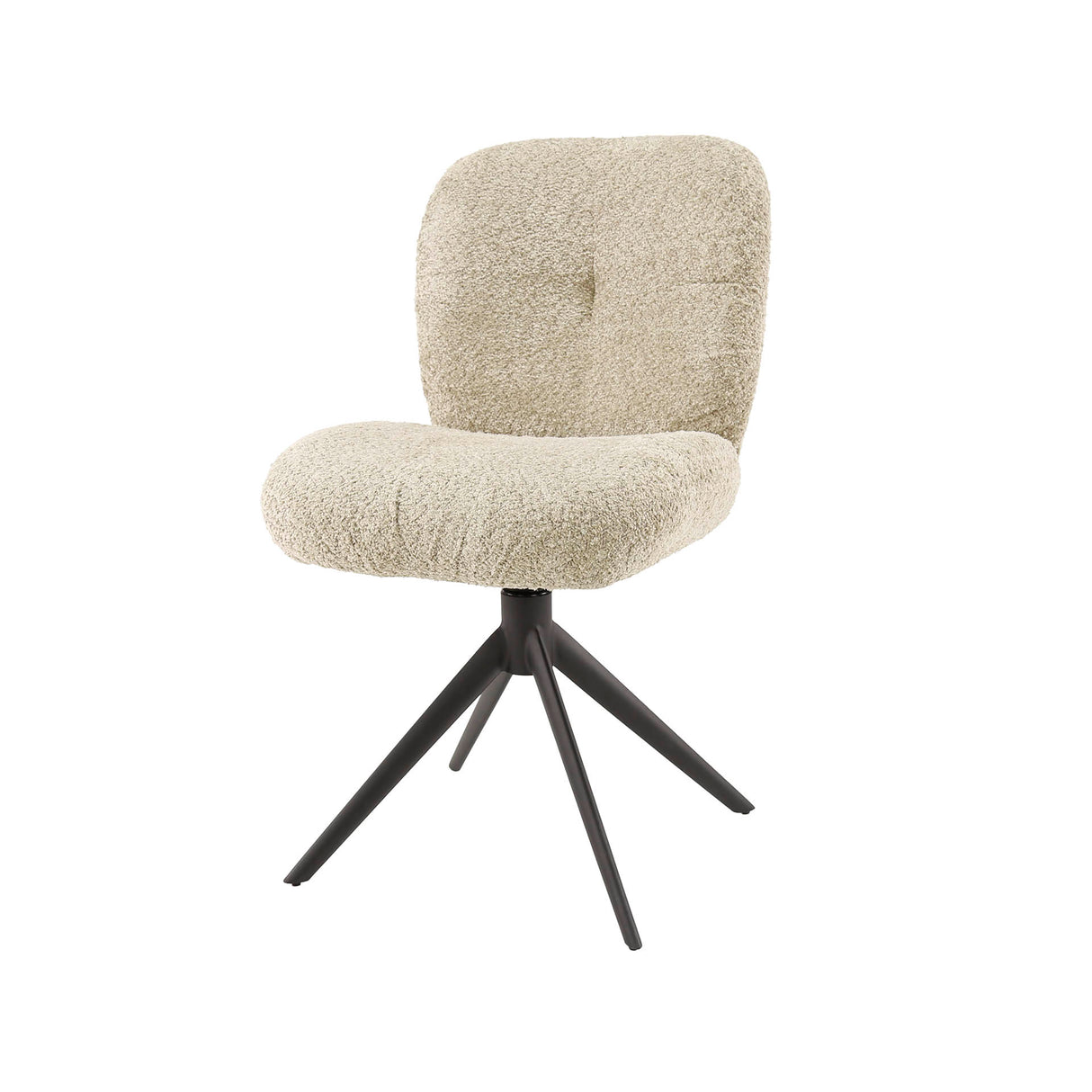 Eetkamerstoelen - Draaibare Eetkamerstoel Zand Bouclé Lirio Draaibaar - Dimehouse