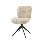 Eetkamerstoelen - Draaibare Eetkamerstoel Zand Bouclé Lirio Draaibaar - Dimehouse