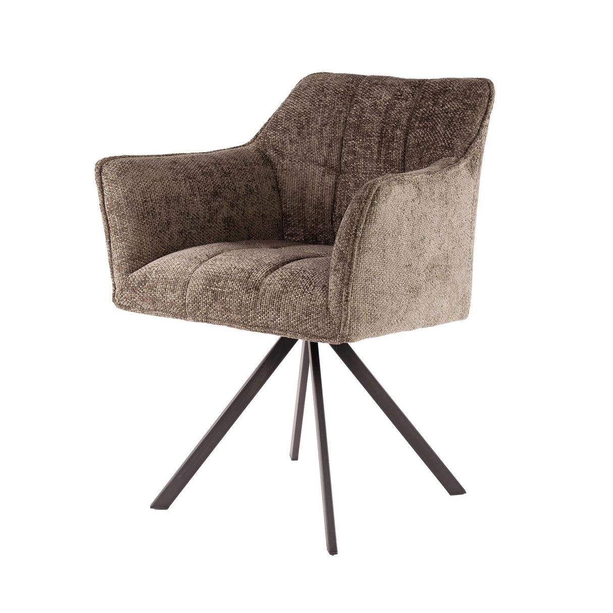 Eetkamerstoelen - Eetkamerstoel Lino Chenille Stof Rich Taupe Draaibaar - Dimehouse