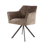 Eetkamerstoelen - Eetkamerstoel Lino Chenille Stof Rich Taupe Draaibaar - Dimehouse