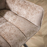 Eetkamerstoelen - Eetkamerstoel Lino Chenille Stof Rich Champagne Draaibaar - Dimehouse