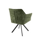 Eetkamerstoelen - Draaibare Eetkamerstoel Lino Chenille Hoven Groen - Dimehouse