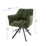 Eetkamerstoelen - Draaibare Eetkamerstoel Lino Chenille Hoven Groen - Dimehouse