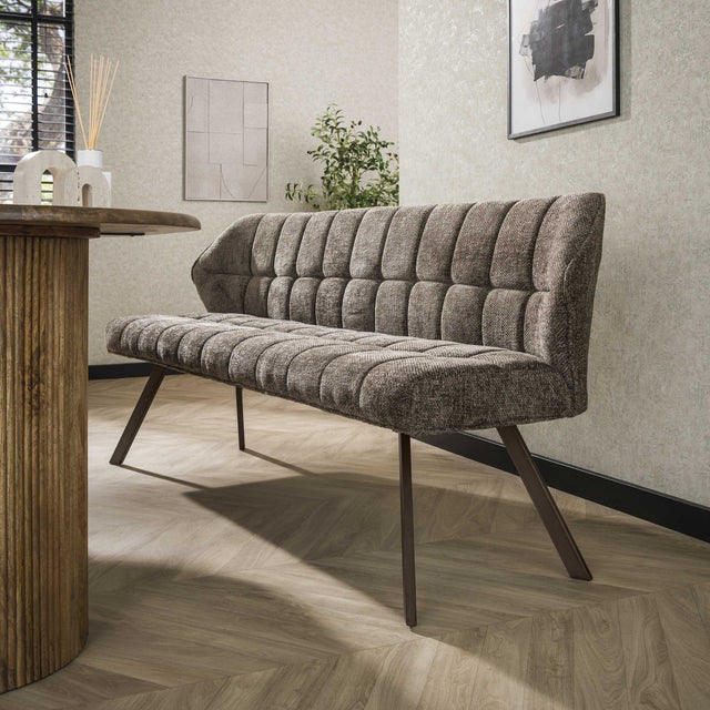 Esszimmerbank Gitter taupebrauner Chenille