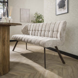 Esszimmerbank Gitter Chenille Sandbraun