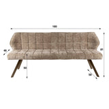 Esszimmerbank Gitter Chenille Braun