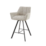 2er-Set Barhocker Lino Bouclé Sand mit drehbarem Gitter