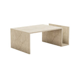 Salontafels - Salontafel Rechthoekig Travertin - 87x50 cm - Mebo - Dimehouse