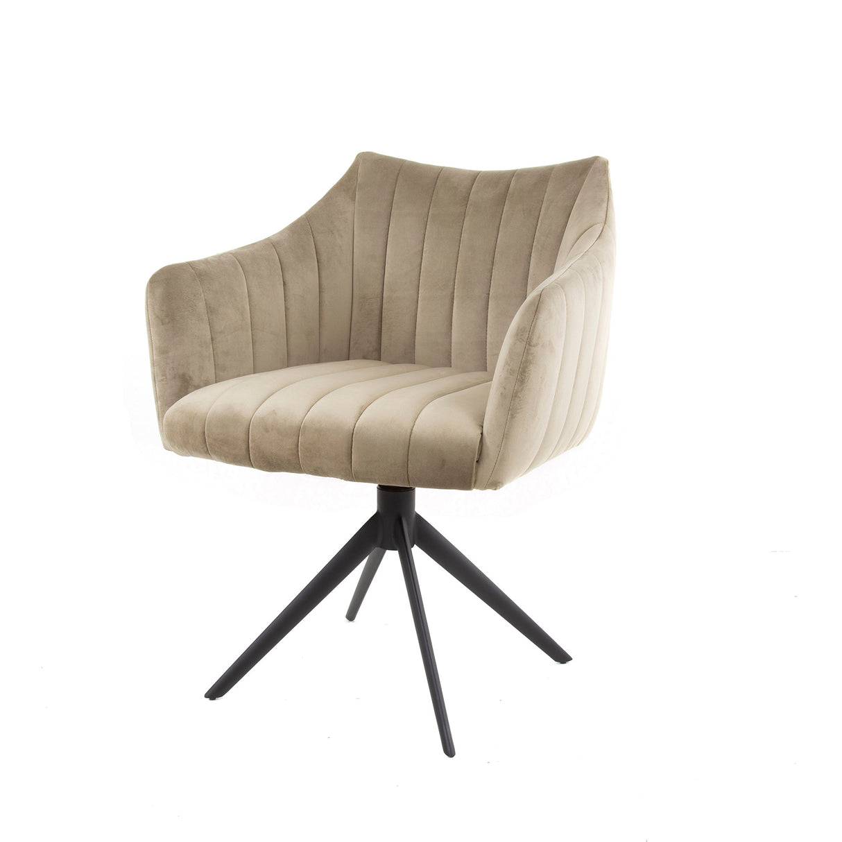 2er-Set Esszimmerstühle Monaco drehbar Velours Champagner