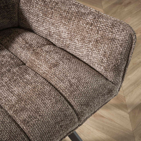Eetkamerstoelen - Eetkamerstoel Chia Rich Stof Taupe Draaibaar - Dimehouse