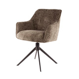 Eetkamerstoelen - Eetkamerstoel Chia Rich Stof Taupe Draaibaar - Dimehouse