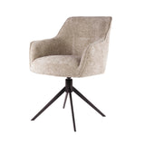 Eetkamerstoelen - Eetkamerstoel Chia Rich Stof Zand Draaibaar - Dimehouse