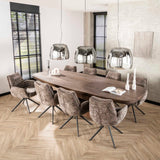 Eetkamerstoelen - Eetkamerstoel Elite Taupe Chenille Stof Rich Draaibaar - Dimehouse