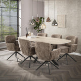 Eetkamerstoelen - Set van 2 eetkamerstoelen Savona draaibaar Hoven rich champagne - Dimehouse