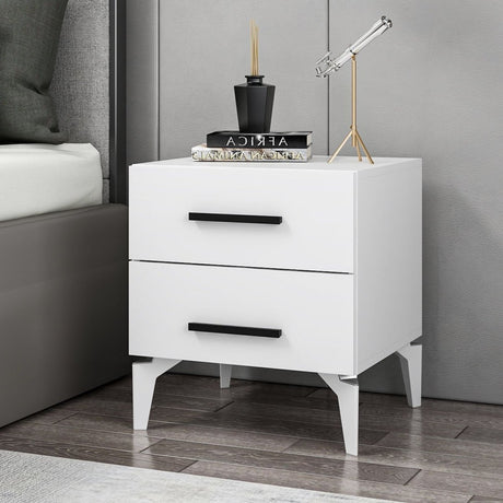 Nachtkastjes - Nachtkastje Kale Wit Melamine 50x56x47 cm - Dimehouse