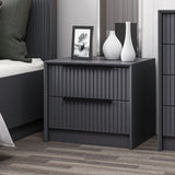 Nachtkastjes - Nachtkastje Kale Luxe Antraciet Melamine 45x53x45 cm - Dimehouse