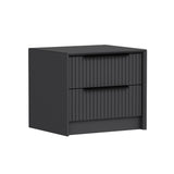 Nachtkastjes - Nachtkastje Kale Luxe Antraciet Melamine 45x53x45 cm - Dimehouse