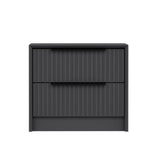 Nachtkastjes - Nachtkastje Kale Luxe Antraciet Melamine 45x53x45 cm - Dimehouse