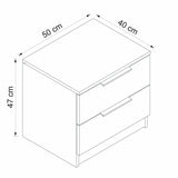 Nachtkastjes - Nachtkastje Kala Plus Walnoot Melamine 54x40x47 cm - Dimehouse