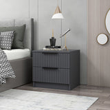 Nachtkastjes - Nachtkastje Kala Plus Antraciet Melamine 50x47x40 cm - Dimehouse
