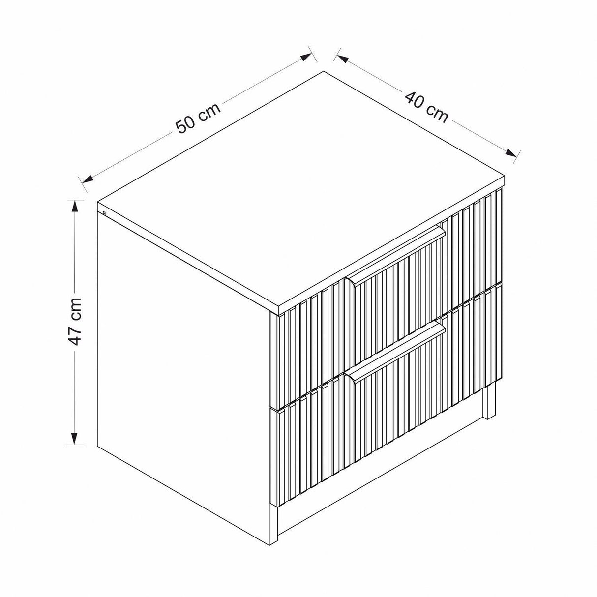 Nachtkastjes - Nachtkastje Kala Plus Antraciet Melamine 50x47x40 cm - Dimehouse
