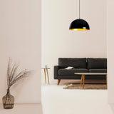 Hanglampen - Hanglamp Rond Zwart Metaal Allure - Dimehouse