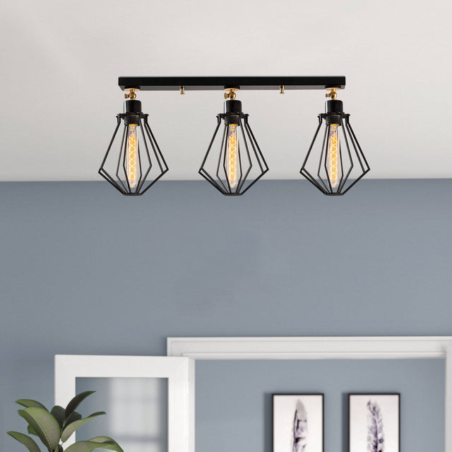 Hanglampen - Hanglamp 3 - lichts Zwart Goud Metaal Palisade - Dimehouse