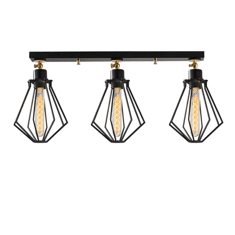 Hanglampen - Hanglamp 3 - lichts Zwart Goud Metaal Palisade - Dimehouse