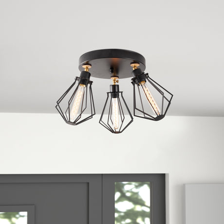 Hanglampen - Plafondlamp Rond Zwart Goud Metaal Palisade - Dimehouse
