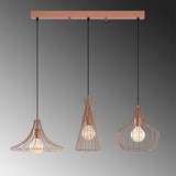 Hanglampen - Hanglamp 3 - lichts Koperkleurig Metaal Evermere - Dimehouse