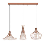 Hanglampen - Hanglamp 3 - lichts Koperkleurig Metaal Evermere - Dimehouse