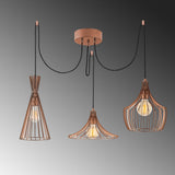 Hanglampen - Hanglamp Koperkleurig 3 - lichts Metaal Evermere - Dimehouse
