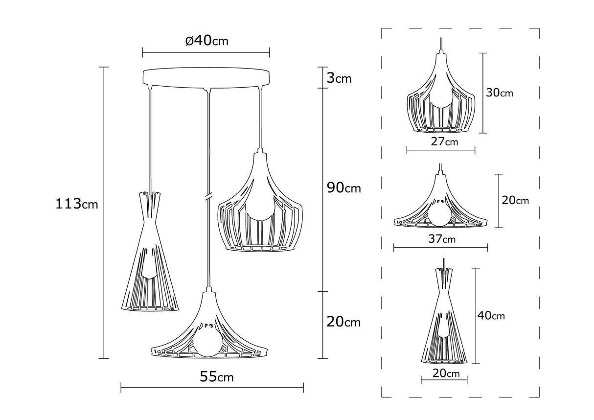 Hanglampen - Hanglamp Koperkleurig Metaal Evermere - Dimehouse