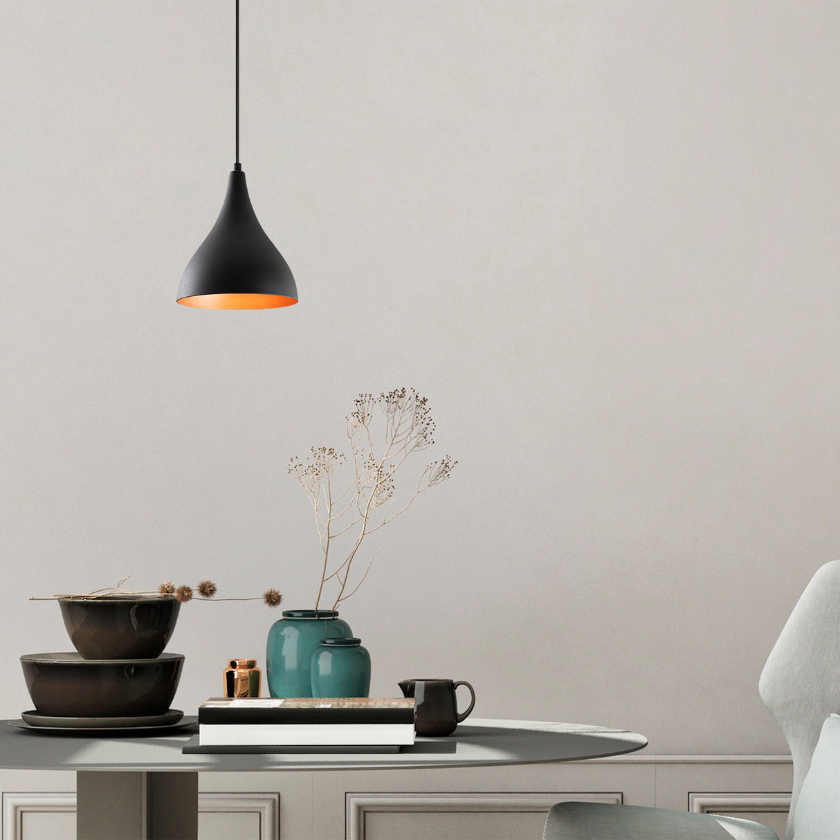 Hanglampen - Hanglamp 1 - lichts Zwart Drop Metaal Allure - Dimehouse