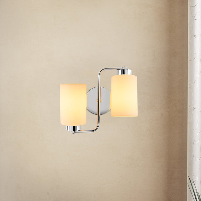 Wandlampen - 2 - lichts Wandlamp Zilver Glas Oasis - Dimehouse