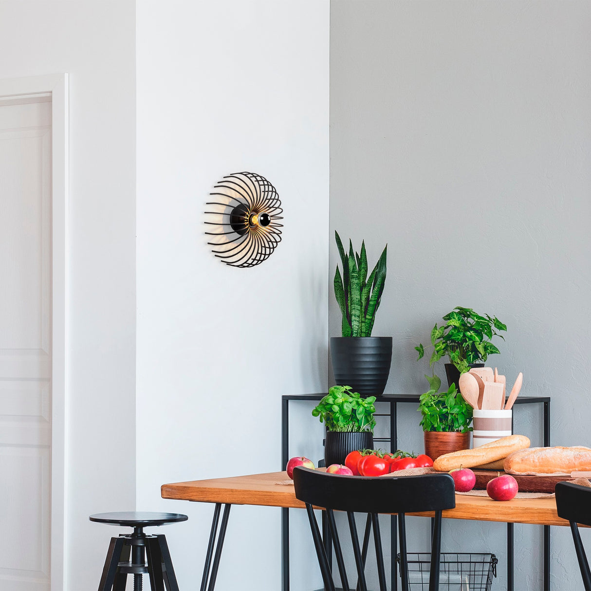 Wandlampen - Wandlamp Zwart Metaal Poise - Dimehouse