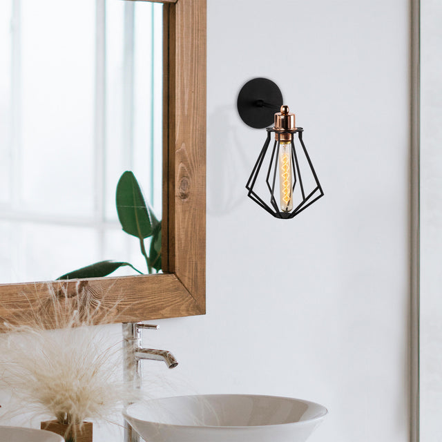 Wandlampen - Wandlamp Zwart Metaal Palisade - Dimehouse