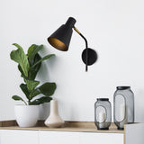 Wandlampen - Wandlamp Zwart Goud Metaal Crimson - Dimehouse