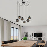 Hanglampen - Hanglamp 6 - lichts Zwart Metaal Quartz - Dimehouse
