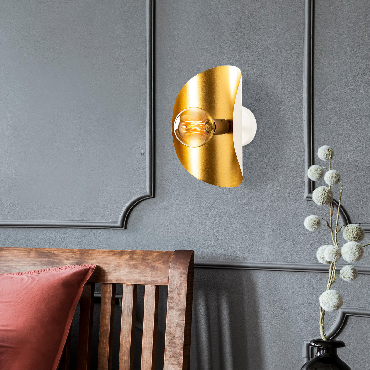 Wandlampen - Wandlamp Goud Metaal Echelon - Dimehouse