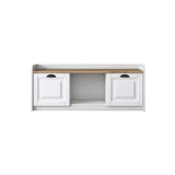 Schoenenkasten - Schoenenkast Samos Wit Walnoot Melamine - Dimehouse