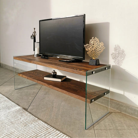 TV Meubels - TV Meubel Coral Walnoot Dennenhout 120x45x35 cm - Dimehouse
