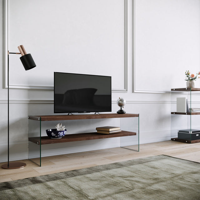 TV Meubels - TV Meubel Coral Donker Walnoot Dennenhout 120x45x35 cm - Dimehouse