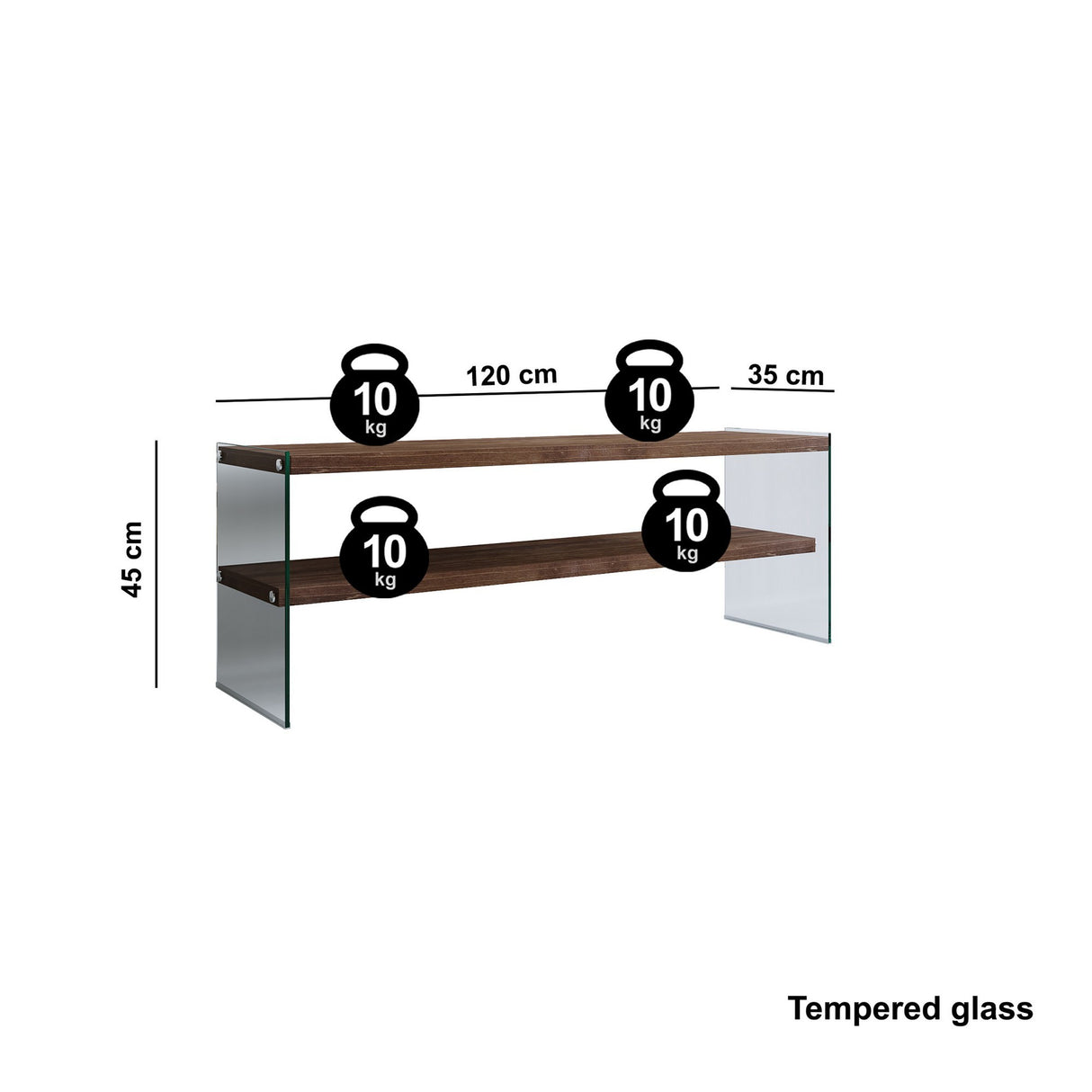 TV Meubels - TV Meubel Coral Donker Walnoot Dennenhout 120x45x35 cm - Dimehouse