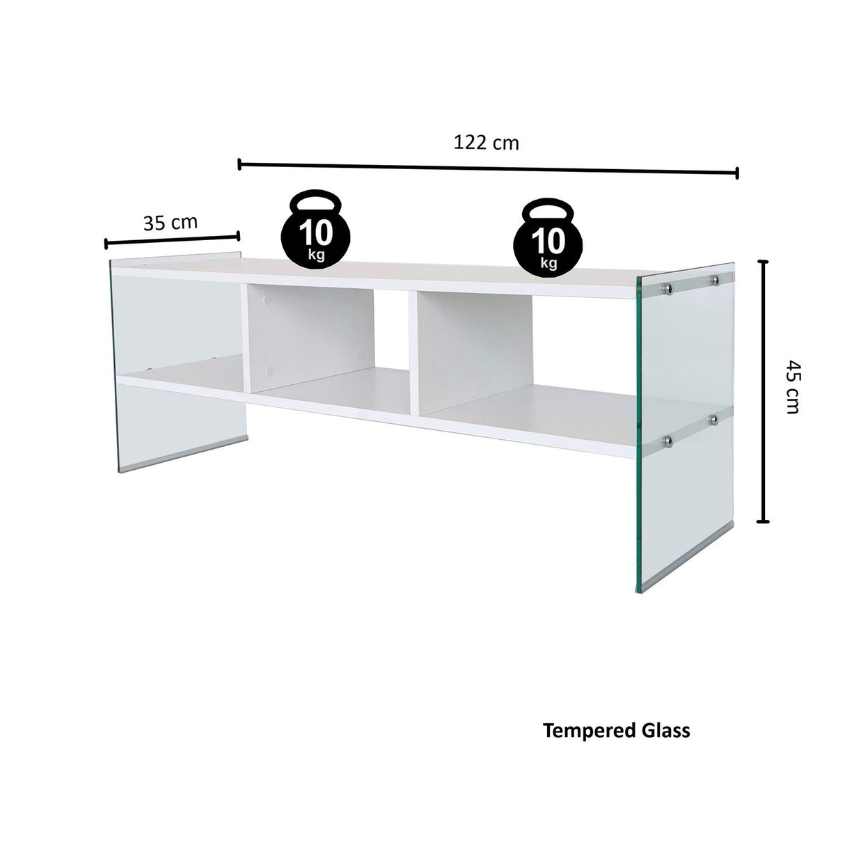 TV Meubels - TV Meubel Coral Wit Melamine 120x45x35 cm - Dimehouse