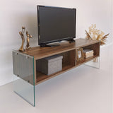 TV Meubels - TV Meubel Echo Walnoot Melamine 120x45x35 cm - Dimehouse